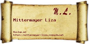 Mittermayer Liza névjegykártya